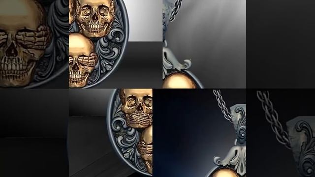 Хеви бижу, три черепа, висулка, чокър медальон, хип хоп колие смотреть онлайн