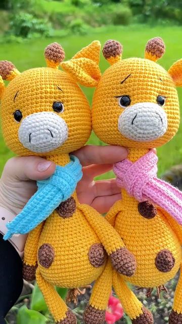 Вязаные жирафы. #вязанаяигрушка #игрушкаамигуруми #игрушканазаказ