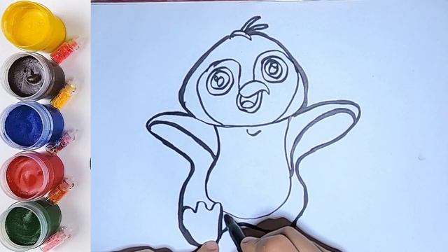 Zeichne Pinguin FÜR KINDER | how to draw a penguin | пингвинді қалай салу керек bolarar uchun rasm