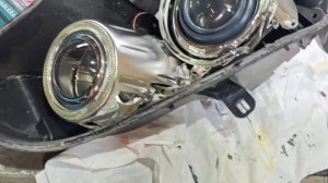 Установка Bi led линз в фары BMW e70 c afs