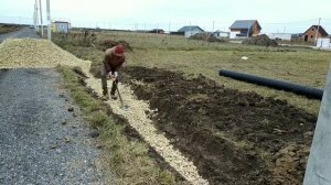 2. Въезд на участок через канаву. Труба ПНД 6м