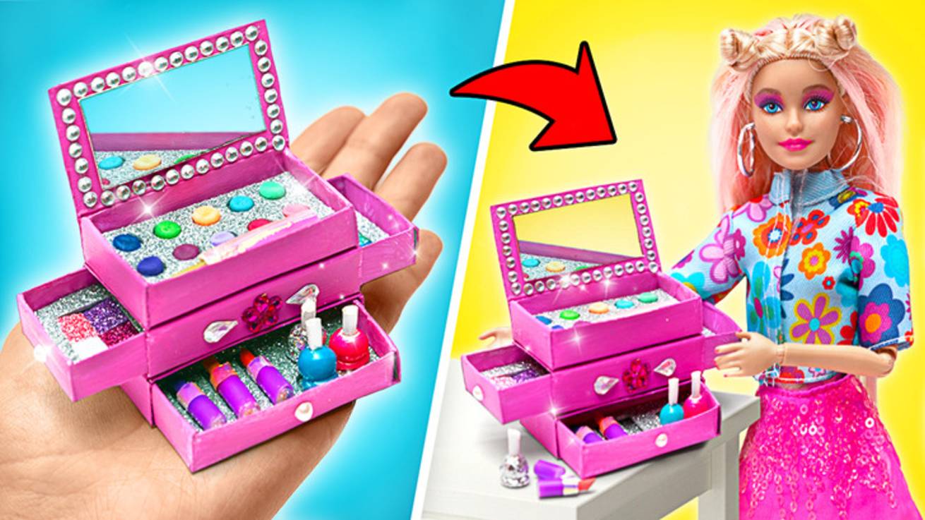 💄Мини-бокс для кукольного макияжа 🌟 Весёлая DIY-поделка