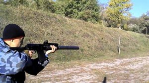 Сайга 12 К с глушителем. Патрон - пуля