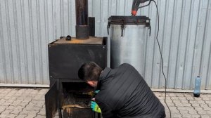 Газогенераторная горелка на покрышках без дыма и запа