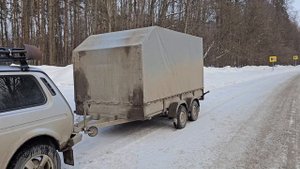 Нива Легенда в сцепке с двухосным прицепом, обзор приц