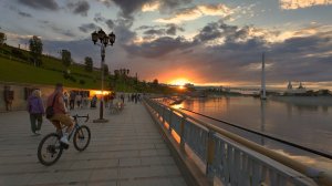 Город Тюмень. Красивый закат на набережной. Sunset City | Russia