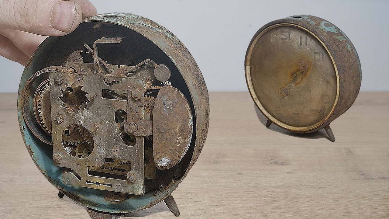 Реставрация очень ржавых Янтарь. Реставрация старых часов.