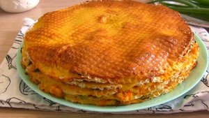 СТРАННЫЙ ПИРОГ, но я его приготовила!😃 Рецепт из 90- х_ Пирог с фаршем без возни с тестом