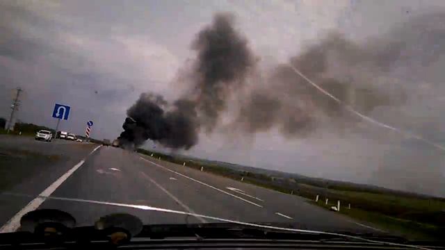 Горит фура на трассе Уфа-Стерлитамак смотреть онлайн