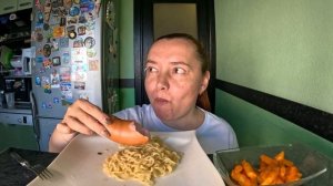 Лапша чан рамен с сыром, сарделька, яйцо. Рисовые клецки