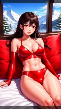 Anime natural women in latex new leotard