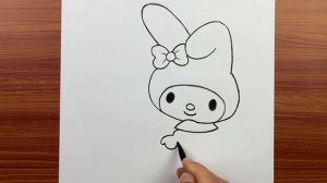 Очень лёгкий рисунок My Melody (Sanrio): как нарисовать очень милую My Melody  простой карандашный