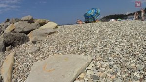 Самый каменистый пляж в Дивноморске. Пляж Факел. Архив