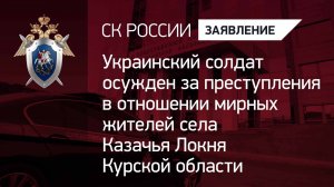 Украинский солдат осужден за преступления в отношении мирных жителей Курской области