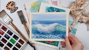 Обзор морских сюжетов. Уроки рисования. Листаем аквар?