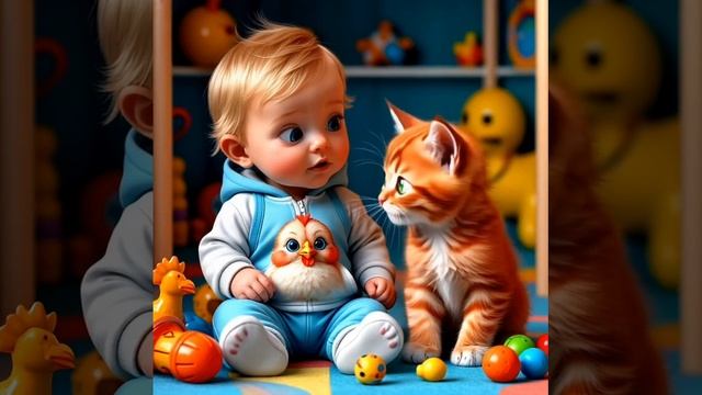 МАЛЫШИ cat cute cartoon  kitten kids baby мультик love boy like かわいい赤ちゃん 귀