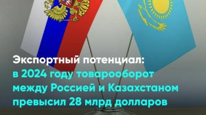 Экспортный потенциал: в 2024 году товарооборот между Россией и Казахстаном превысил 28 млрд долларов
