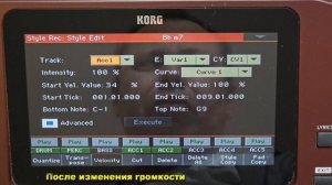 Korg pa 700: Редактирование стиля