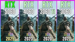 RTX 5060 vs RTX 4060 vs RTX 3060 TI vs RTX 3060 - Test in 20 Games