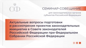 Вопросы подготовки и рассмотрения проектов законодательных инициатив в Совете законодателей