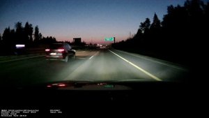 Работа радарной части iBox Evo 4k в осенних сумерках