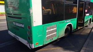 МАЗ 206.086 по 38 маршруту выезжает с остановки. Самара