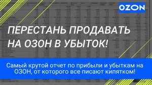 Самый крутой отчет по прибыли и убыткам на ОЗОН, от которого все селлеры пиcают кипятком!