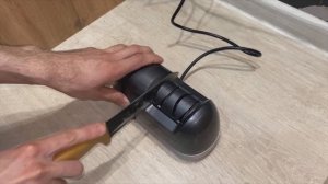 Заточка большого ножа с помощью ножеточки Aceline DS2000