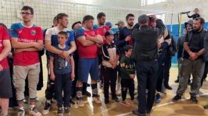 Награждение победителей турнира по волейболу.