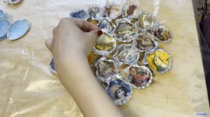 ПАННО ИЗ РАКУШЕК В ВИНТАЖНОМ СТИЛЕ/EKomArt