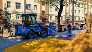 Уборка дворов в Петербурге с Митракс