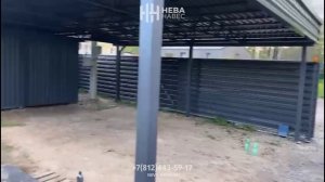 Односкатный навес с хозблоком сложной формы