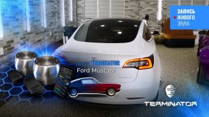 Tesla Model 3 с выхлопом Ford Mustang I, электронный выхлоп Terminator