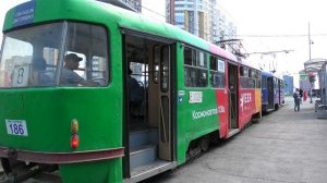 Трамвай Екатеринбурга Tatra T3SU СМЕ борт. №185/186 маршрут 8 ?