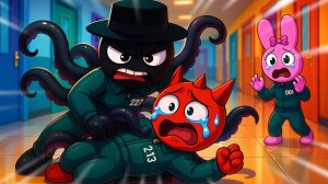 Черный уничтожает КАЛЬМАРА СПРУНКИ В ИГРЕ! Невероятная анимация Спрунки в коробке