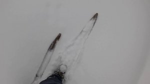 Нашел старинные лыжи. Пробуем на них покататься?