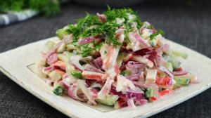 Всего ТРИ ингредиента!  Крабовый  Салат по - Новому! Два вкусных  свеженьких рецепта