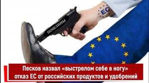 Песков назвал «выстрелом себе в ногу» отказ ЕС от российских продуктов и удобрений