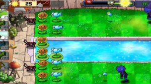 Прохождение 1 уровень/Растения Против Зомби/Дневной бассейн
