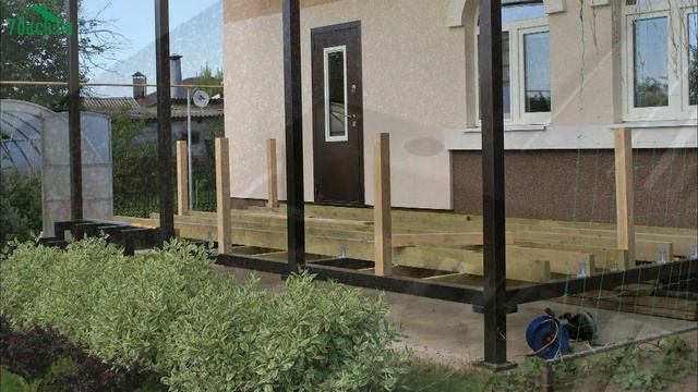 Как построить веранду: металлокаркас, террасная доска из лиственницы - 7 дач