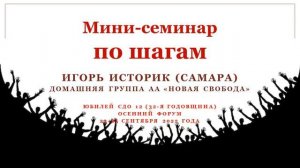 Игорь Историк, мини-семинар по шагам АА на осеннем форуме СДО 12, 24.09.22