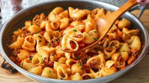 ОБАЛДЕННО ВКУСНО И ПРОСТО, НА ОДНОЙ СКОВОРОДЕ. Макароны с фаршем это очень сытный и быстрый ужин!