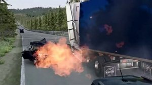 Америка с горы у фуры отказали тормоза :видео не моё: