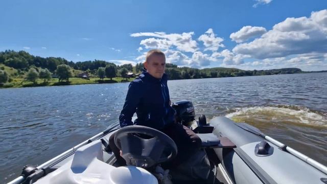 Первый тест рулевого управления на ПВХ лодку смотреть онлайн