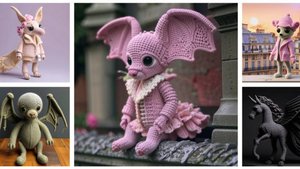 МИФИЧЕСКИЕ существа вязаные амигуруми от AI. Подборка №1.