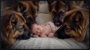 Огромные немецкие овчарки защищают ребенка, как если ?