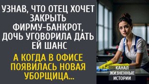 Узнав, что отец закрывает фирму-банкрот, уговорила дать шанс… А когда в офис пришла новая уборщица…