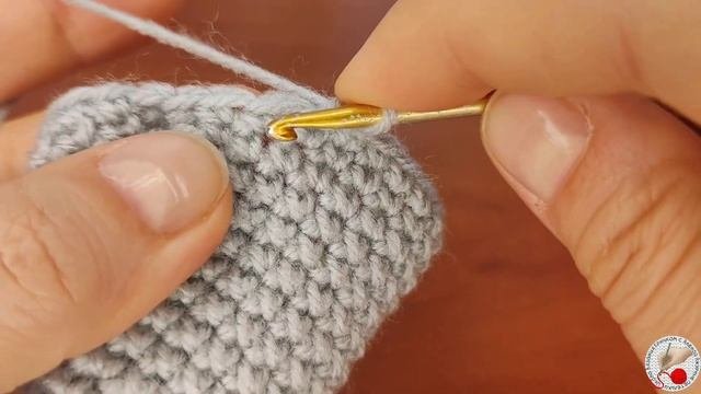 Столбики без накида крючком. Галочки
