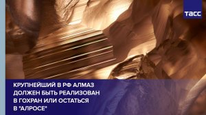 Крупнейший в РФ алмаз должен быть реализован в Гохран или остаться в "Алросе"