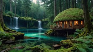 Forest Hut⎜Deep Healing Relaxing Music Meditative Ambient Music with Rain Sounds